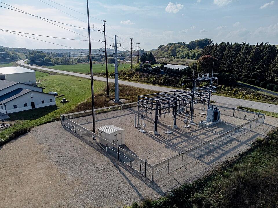 Electrical substation and distribution lines